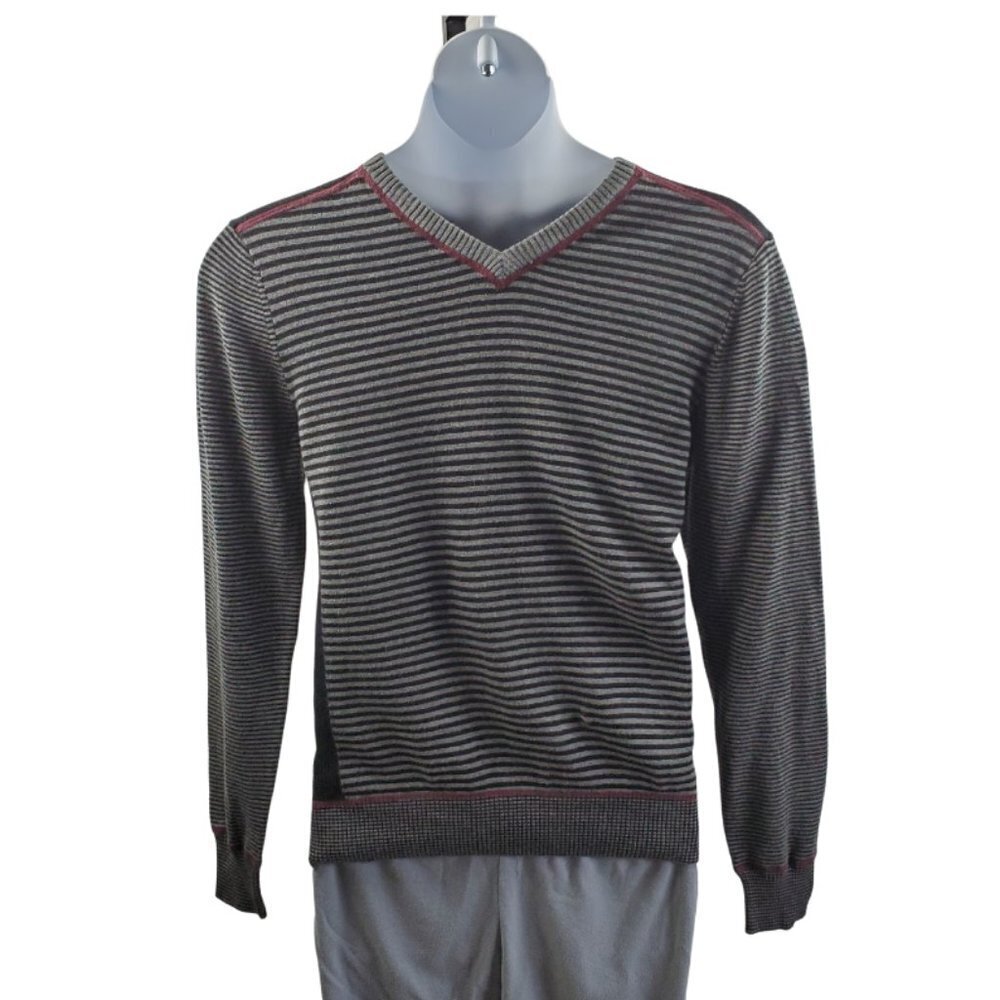 G by Guess Medium Black Gray Striped Sweater